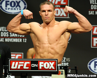 Paul Bradley at a professional MMA weigh-in